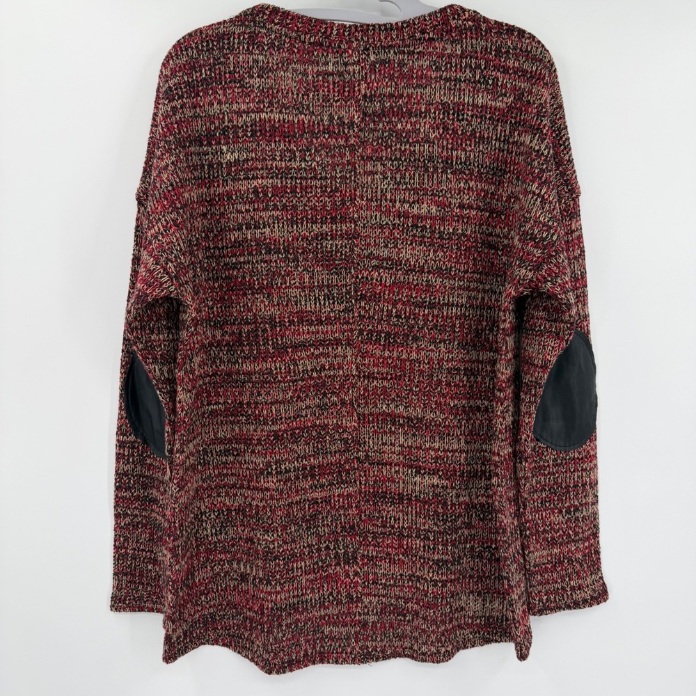 KUT from the Kloth Red Space Dye V-Neck Sweater Elbow Patches KT59901 Mens M - Picture 8 of 9